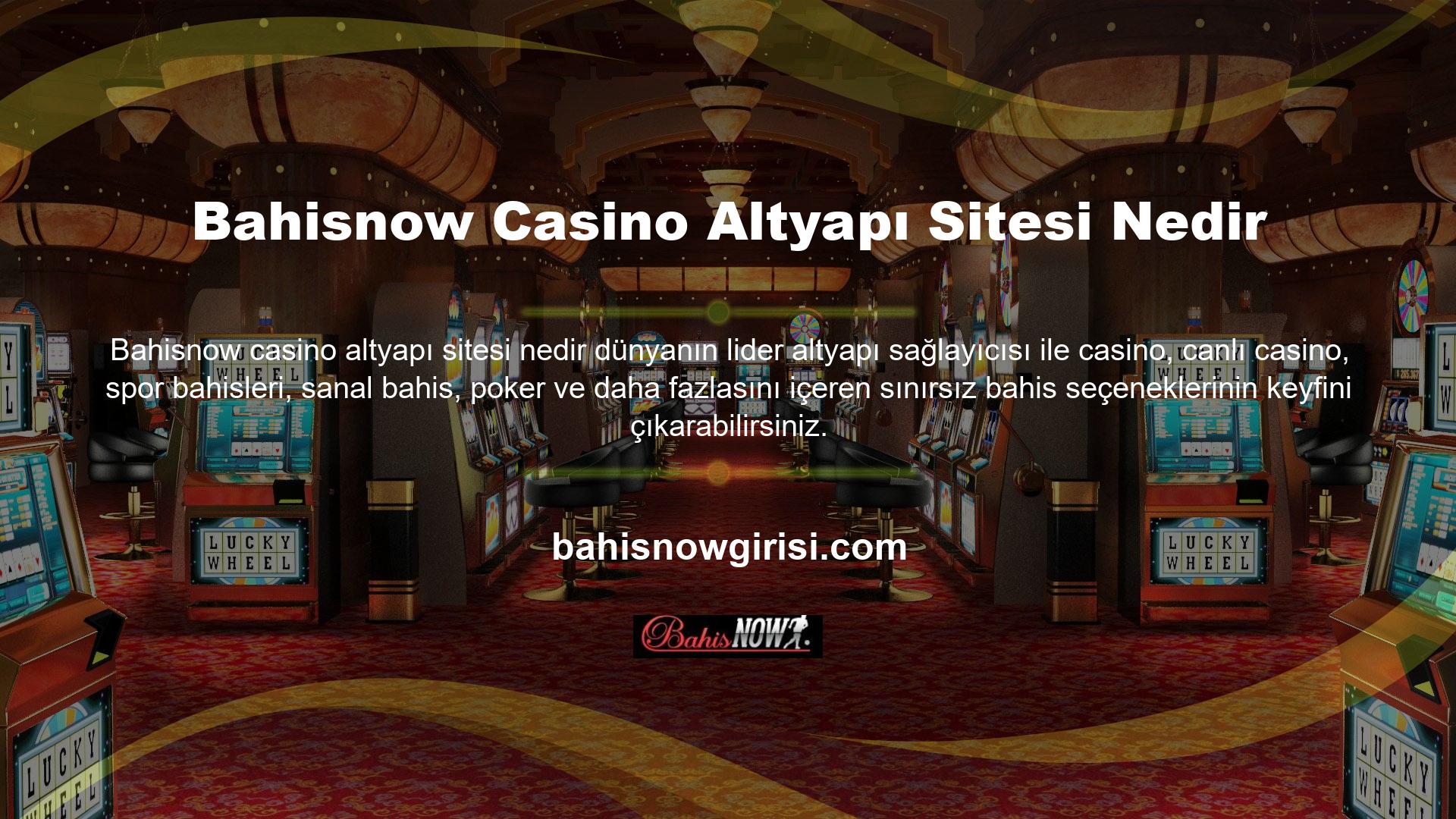 Bahisnow casino altyapı sitesi nedir? Bu casino sitesi aynı zamanda Türkçe, Almanca, İngilizce, Fransızca ve Rusça dillerinde de hizmet sunmakta, dünyanın her yerinden kullanıcı ağırlamakta ve şikayetlere hızlı bir şekilde yanıt vermektedir